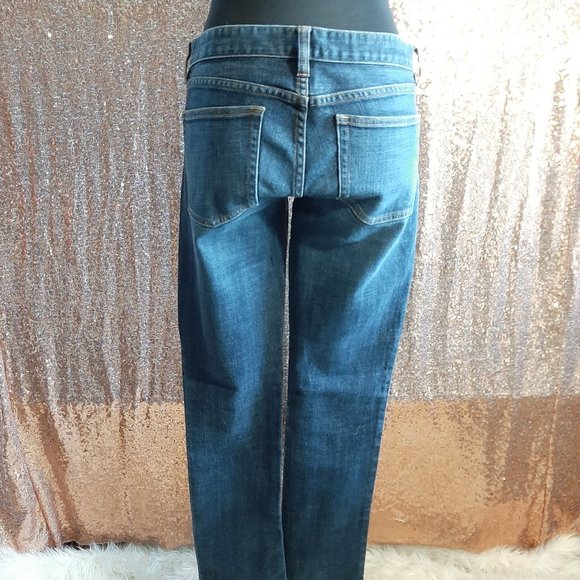 J. Crew Women's Matchstick Stretch Blue Dark Wash Mid Rise Jeans Size 27R - Picture 2 of 12